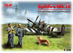 Kokkupandav mudel ICM 48801 Spitfire Mk.IX with RAF Pilots and Ground Personnel 1/48 hind ja info | Liimitavad mudelid | kaup24.ee