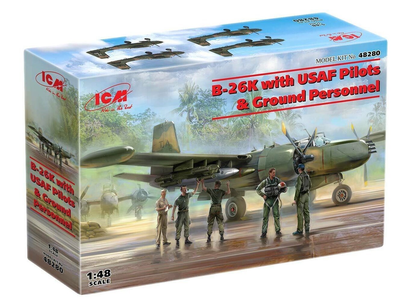 Kokkupandav mudel ICM 48280 B-26K with USAF Pilots & Ground Personnel 1/48 цена и информация | Liimitavad mudelid | kaup24.ee