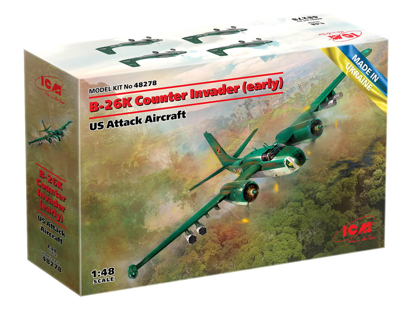 Kokkupandav mudel ICM 48278 B-26K Counter Invader (early), US Attack Aircraft 1/48 hind ja info | Liimitavad mudelid | kaup24.ee