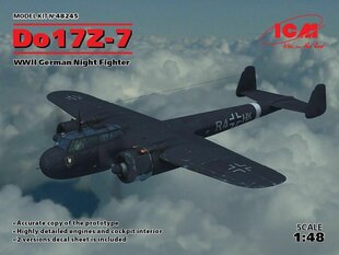 Kokkupandav mudel ICM 48245 Do 17Z-7, WWII German Night Fighter 1/48 цена и информация | Склеиваемые модели | kaup24.ee
