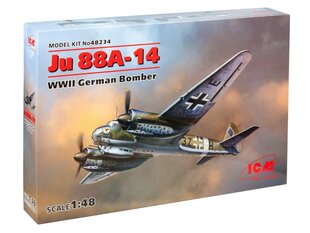 Kokkupandav mudel ICM 48234 Ju 88A-14, WWII German Bomber 1/48 цена и информация | Склеиваемые модели | kaup24.ee