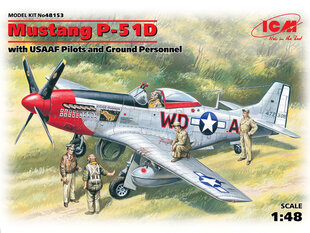 Сборная модель ICM 48153 Mustang P-51D with USAAF Pilots and Ground Personnel 1/48 цена и информация | Склеиваемые модели | kaup24.ee