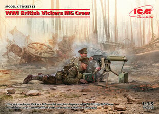 Сборная модель ICM 35713 WWI British Vickers MG Crew (Vickers MG & 2 figures) 1/35 цена и информация | Склеиваемые модели | kaup24.ee