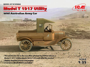 Kokkupandav mudel ICM 35664 Model T 1917 Utility, WWI Australian Army Car 1/35 цена и информация | Склеиваемые модели | kaup24.ee