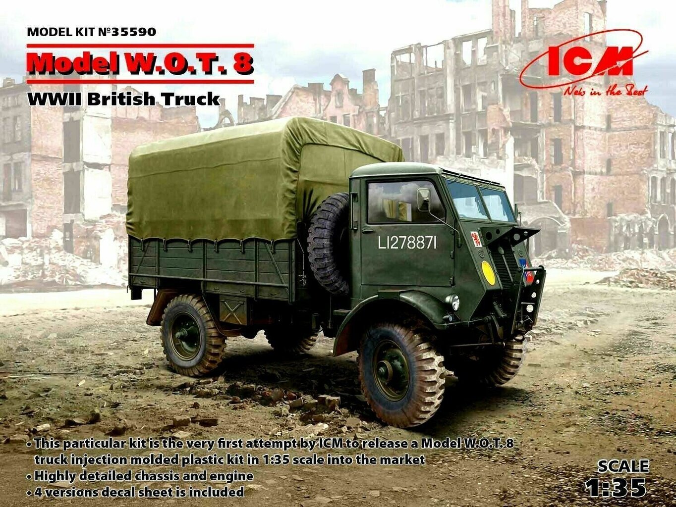 Kokkupandav mudel ICM 35590 Model W.O.T. 8, WWII British Truck 1/35 цена и информация | Liimitavad mudelid | kaup24.ee