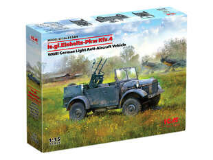 Kokkupandav mudel ICM 35584 le.gl.Einheitz-Pkw Kfz.4, WWII German Light Anti-Aircraft Vehicle 1/35 цена и информация | Склеиваемые модели | kaup24.ee