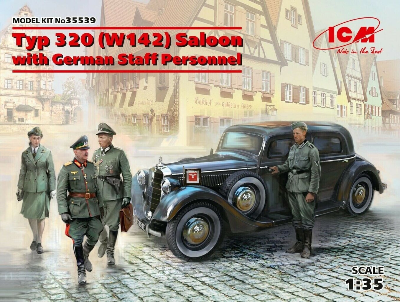 Kokkupandav mudel ICM 35539 Typ 320 (W142) Saloon with German Staff Personnel 1/35 цена и информация | Liimitavad mudelid | kaup24.ee