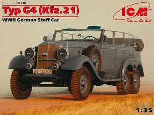 Сборная модель ICM 35538 Typ G4 (Kfz.21), WWII German Staff Car 1/35 цена и информация | Склеиваемые модели | kaup24.ee