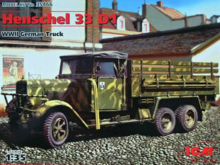 Сборная модель ICM 35466 Henschel 33 D1, WWII German Army Truck 1/35 цена и информация | Склеиваемые модели | kaup24.ee