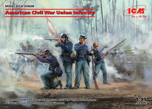 Kokkupandav mudel ICM 35020 American Civil War Union Infantry. Set #1 1/35 hind ja info | Liimitavad mudelid | kaup24.ee