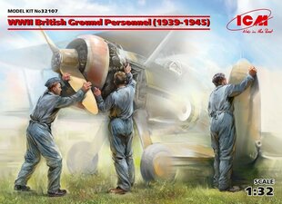 Сборная модель ICM 32107 WWII British Ground Personnel (1939-1945) (3 фигуры) 1/32 цена и информация | Склеиваемые модели | kaup24.ee