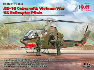 Сборная модель ICM 32062 AH-1G Cobra with Vietnam War US Helicopter Pilots 1/32 цена и информация | Склеиваемые модели | kaup24.ee