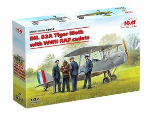 Kokkupandav mudel ICM 32037 DH. 82A Tiger Moth with WWII RAF cadets 1/32 hind ja info | Liimitavad mudelid | kaup24.ee