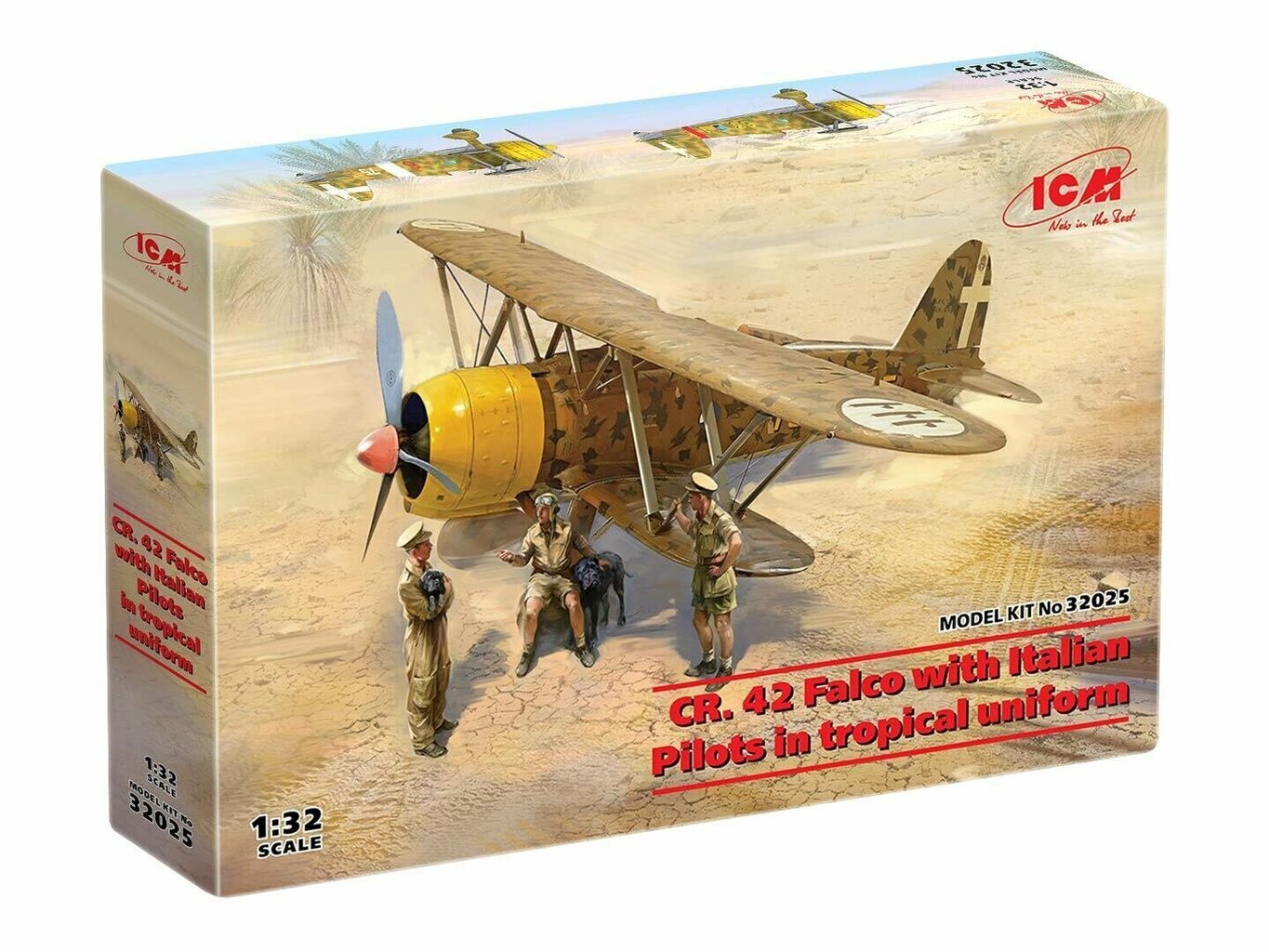 Kokkupandav mudel ICM 32025 CR. 42 Falco with Italian Pilots in tropical uniform 1/32 цена и информация | Liimitavad mudelid | kaup24.ee