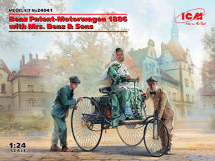 Сборная модель ICM 24041 Benz Patent-Motorwagen 1886 with Mrs. Benz & Sons 1/24 цена и информация | Склеиваемые модели | kaup24.ee