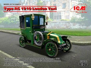 Kokkupandav mudel ICM 24031 Type AG 1910 London Taxi 1/24 hind ja info | Liimitavad mudelid | kaup24.ee