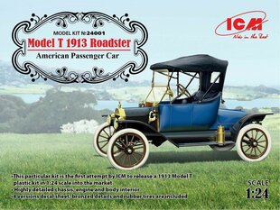 Сборная модель ICM 24001 Model T 1913 Roadster, American Passenger Car 1/24 цена и информация | Склеиваемые модели | kaup24.ee