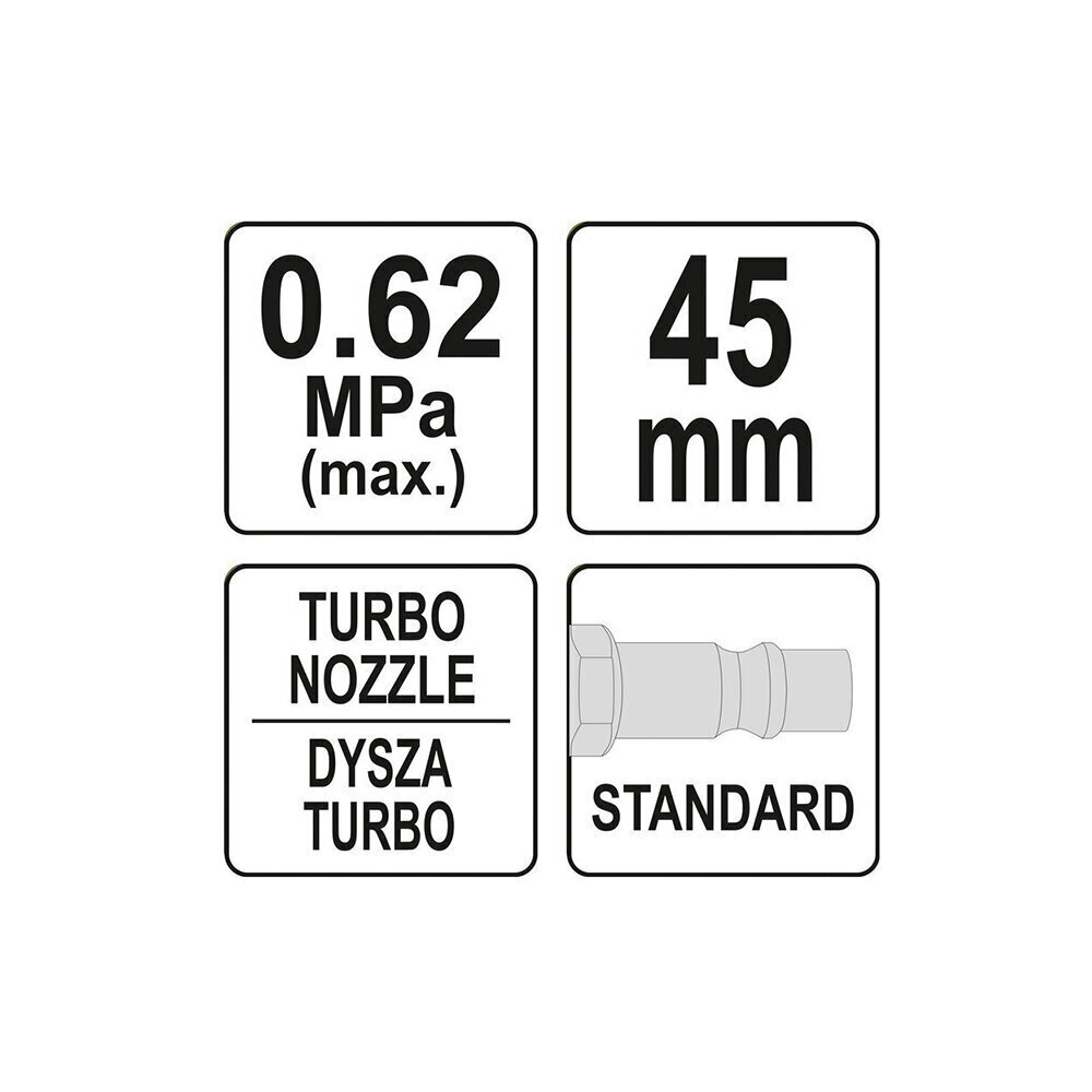 Suruõhupüstol puhastamiseks, lühike YT-23722 YATO цена и информация | Kuumaõhupuhurid | kaup24.ee