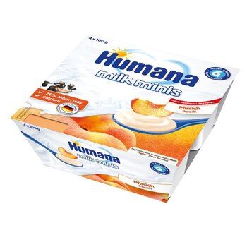 Jogurtimagustoit Humana Milk Minis virsikutega, 400 g hind ja info | Püreed | kaup24.ee