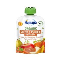Пюре фруктовое Humana Bio с морковью и тыквой 90г x10 цена и информация | Пюре | kaup24.ee