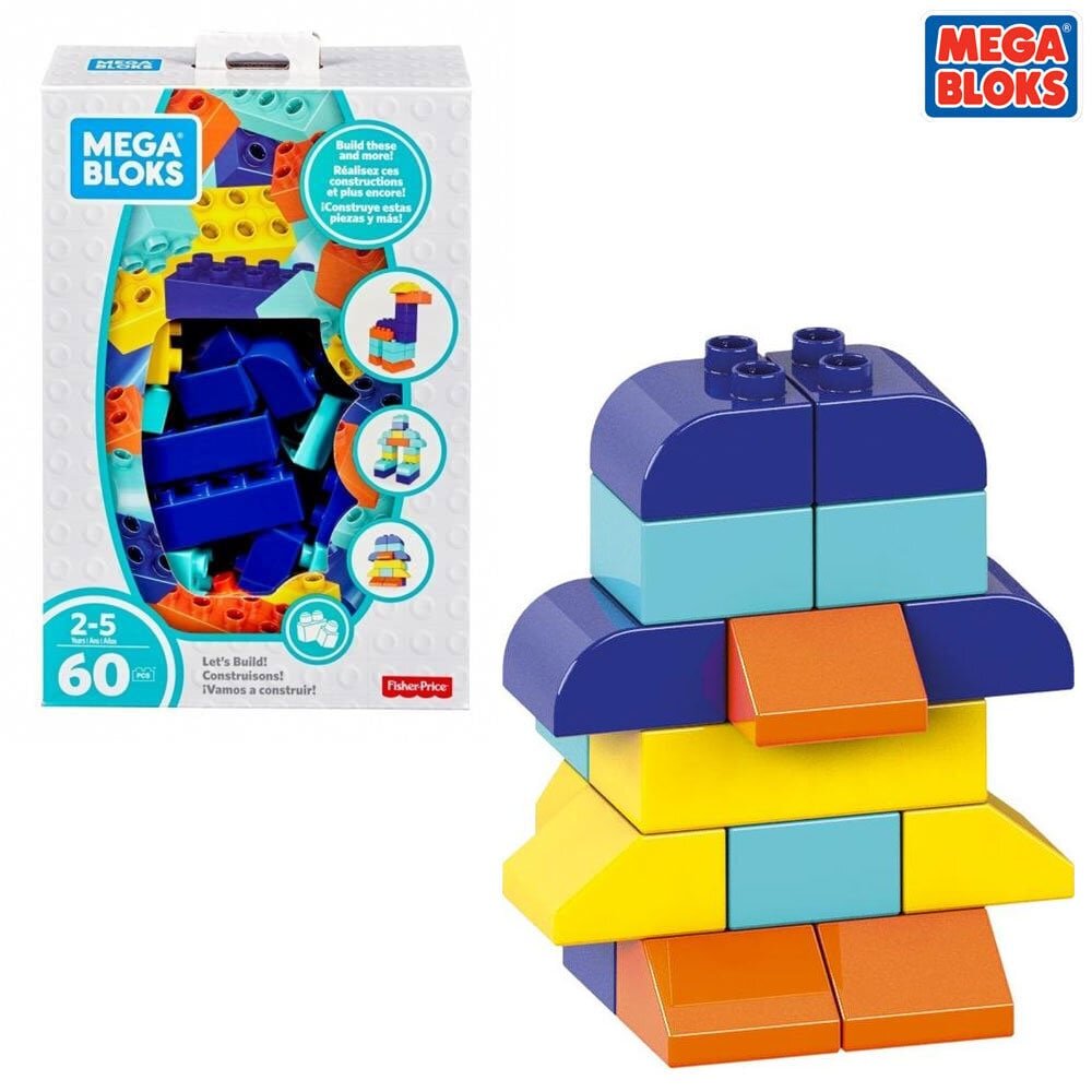 Ehitusklotsid Mega Block Fisher Price, 60 tk, 3+ цена и информация | Klotsid ja konstruktorid | kaup24.ee