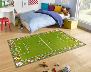 Детский ковер Hanse Home Soccer Pitch, зеленый, 160x230 см цена и информация | Ковры | kaup24.ee