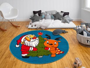 Hanse Home laste vaip Santa and Rudolph, sinine, 133 cm hind ja info | Vaibad | kaup24.ee