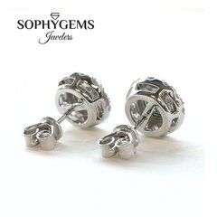 Серебряные серьги-пусеты SOPHYGEMS c драгоценными камнями, серебро 925 с родиевым покрытием GMS2 цена и информация | Серьги | kaup24.ee