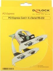Delock 89557, PCI Express/RS-232 hind ja info | Kaablid ja juhtmed | kaup24.ee