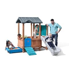 Деревянная детская площадка с горкой и песочницей, Step2 цена и информация | Детские игровые домики | kaup24.ee