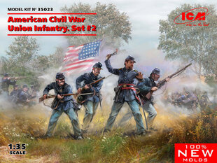 Сборная модель ICM 35023 American Civil War Union Infantry. Set #2 1/35 цена и информация | Склеиваемые модели | kaup24.ee