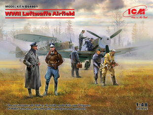 Liimitav mudel ICM DS4801 WWII Luftwaffe Airfield (Messerschmitt Bf 109F-4, Hs 126 B-1, German Luftwaffe Pilots and Ground Personnel (7 figures)) 1/48 цена и информация | Склеиваемые модели | kaup24.ee