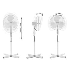 Ventilaator reguleeritava alusega, valge/hall hind ja info | Ventilaatorid | kaup24.ee