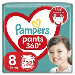 Подгузники PAMPERS Pants Jumbo Pack 8 размер, 32шт цена и информация | Пеленки | kaup24.ee