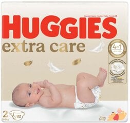 Подгузники HUGGIES ELITE SOFT 2 (4-6 кг) NEWBORN, MEGA 82 шт. цена и информация | Подгузники | kaup24.ee