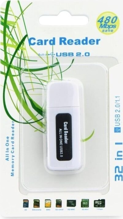 Kaardilugeja SDHC / SD / MMC / RS-MMC / Mini-SD (adapter) / Micro SD (adapter) / TF (adapter) / XD / MS / MS PRO DUO 2.0 must цена и информация | USB jagajad, adapterid | kaup24.ee