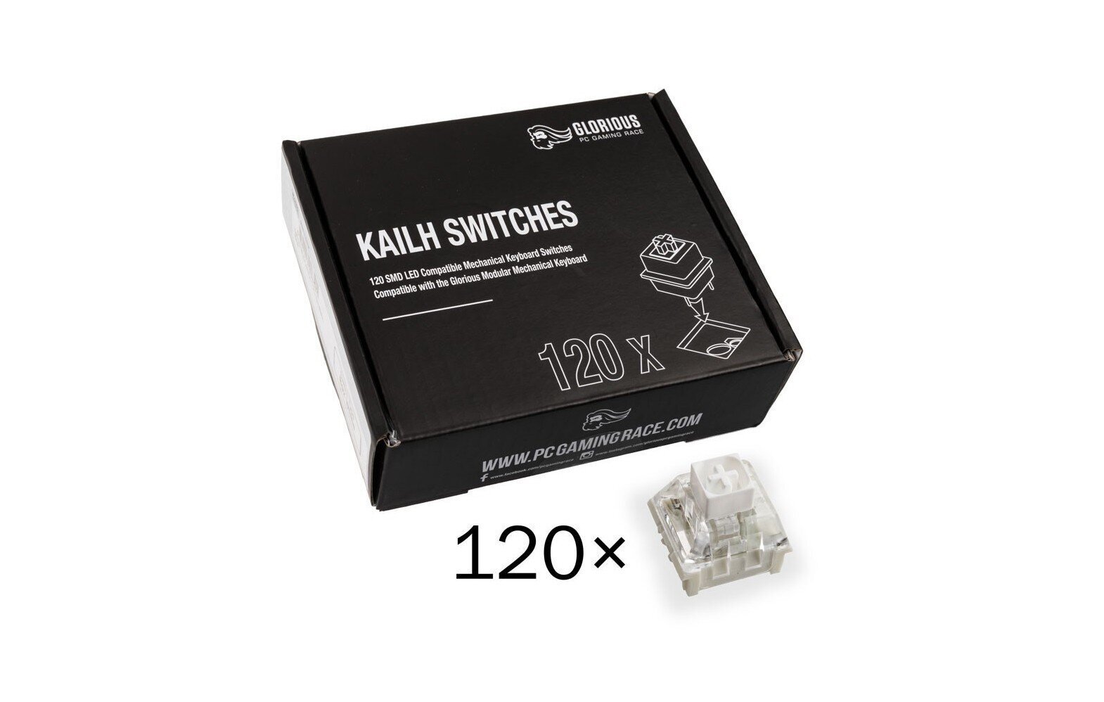 Glorious PC Gaming Race Kailh Box White Tactile & Clicky 120 vnt hind ja info | Klaviatuurid | kaup24.ee