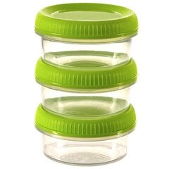 Пищевые контейнеры Smart Eco To Go Sauce Cups,  3 шт., круглые, 3x0,08 л, 7x10 см, нежно-зеленые цена и информация | Посуда для хранения еды | kaup24.ee