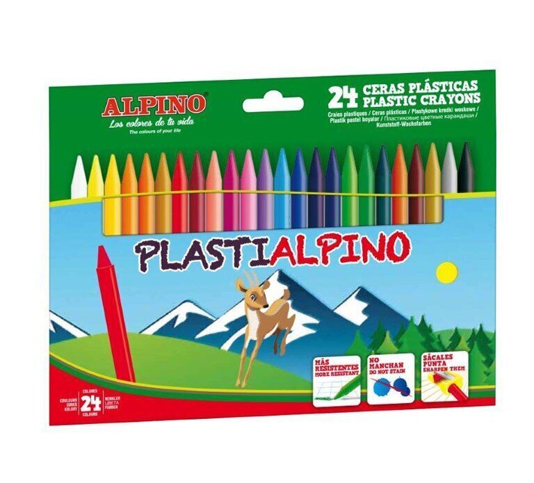 Vahakriidid Plasti Alpino 1APA000024, 24 värvi, 8mm цена и информация | Kunstitarbed, voolimise tarvikud | kaup24.ee