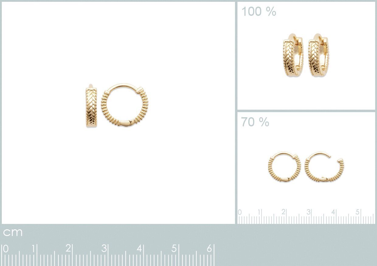 750° kullaga kaetud kõrvarõngad, 10mm, toodetud Prantsusmaal hind ja info | Kõrvarõngad | kaup24.ee