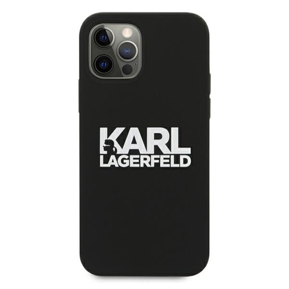 Karl Lagerfeld for iPhone 13 Mini 5,4'' KLHCP13SSLKLRBK Silicone Stack Logo black hind ja info | Telefoni kaaned, ümbrised | kaup24.ee