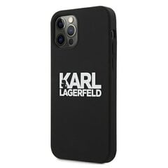 Karl Lagerfeld for iPhone 13 Mini 5,4'' KLHCP13SSLKLRBK Silicone Stack Logo black hind ja info | Telefoni kaaned, ümbrised | kaup24.ee