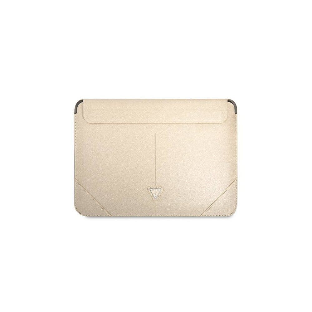 Guess sleeve GUCS16PSATLE 16” beige Saffiano Triangle цена и информация | Sülearvutikotid | kaup24.ee