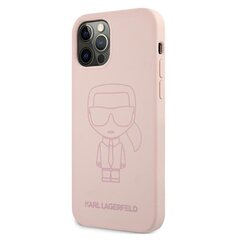 Karl Lagerfeld чехол для iPhone 12 Mini 5,4" KLHCP12SSILTTPI pink hard чехол Silicone Iconic Outline цена и информация | Чехлы для телефонов | kaup24.ee