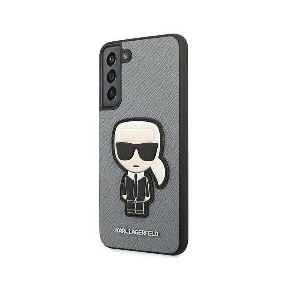 Karl Lagerfeld case for Samsung Galaxy S22 Plus KLHCS22MOKPG hard case silver Saffiano Iconic Patch цена и информация | Telefoni kaaned, ümbrised | kaup24.ee