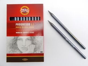 Must grafiidist pliiats Progresso 6B hind ja info | Kirjutusvahendid | kaup24.ee