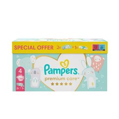 Pampers Premium Care Suurus 4 (Mini), 9–14 Kg, 104 Mähet + TASUTA Aqua Pure 48 Niisket Salvrätikut hind ja info | Mähkmed | kaup24.ee