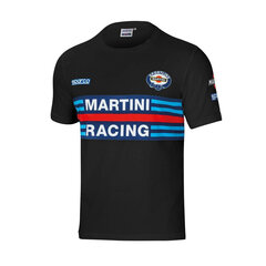 Lühikeste varrukatega T-särk, meeste Sparco Martini Racing, must, suurus XL hind ja info | Meeste T-särgid | kaup24.ee