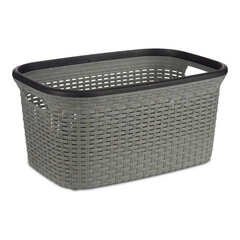 Pesukorv Rattan, hall 36 L (36 x 25,5 x 53 cm) hind ja info | Vannitoa sisustuselemendid ja aksessuaarid | kaup24.ee