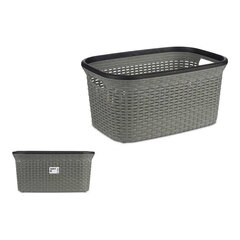 Pesukorv Rattan, hall 36 L (36 x 25,5 x 53 cm) hind ja info | Vannitoa sisustuselemendid ja aksessuaarid | kaup24.ee